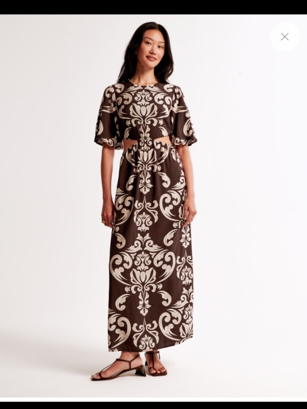 Abercrombie & Fitch Brown and Cream Cutout Maxi